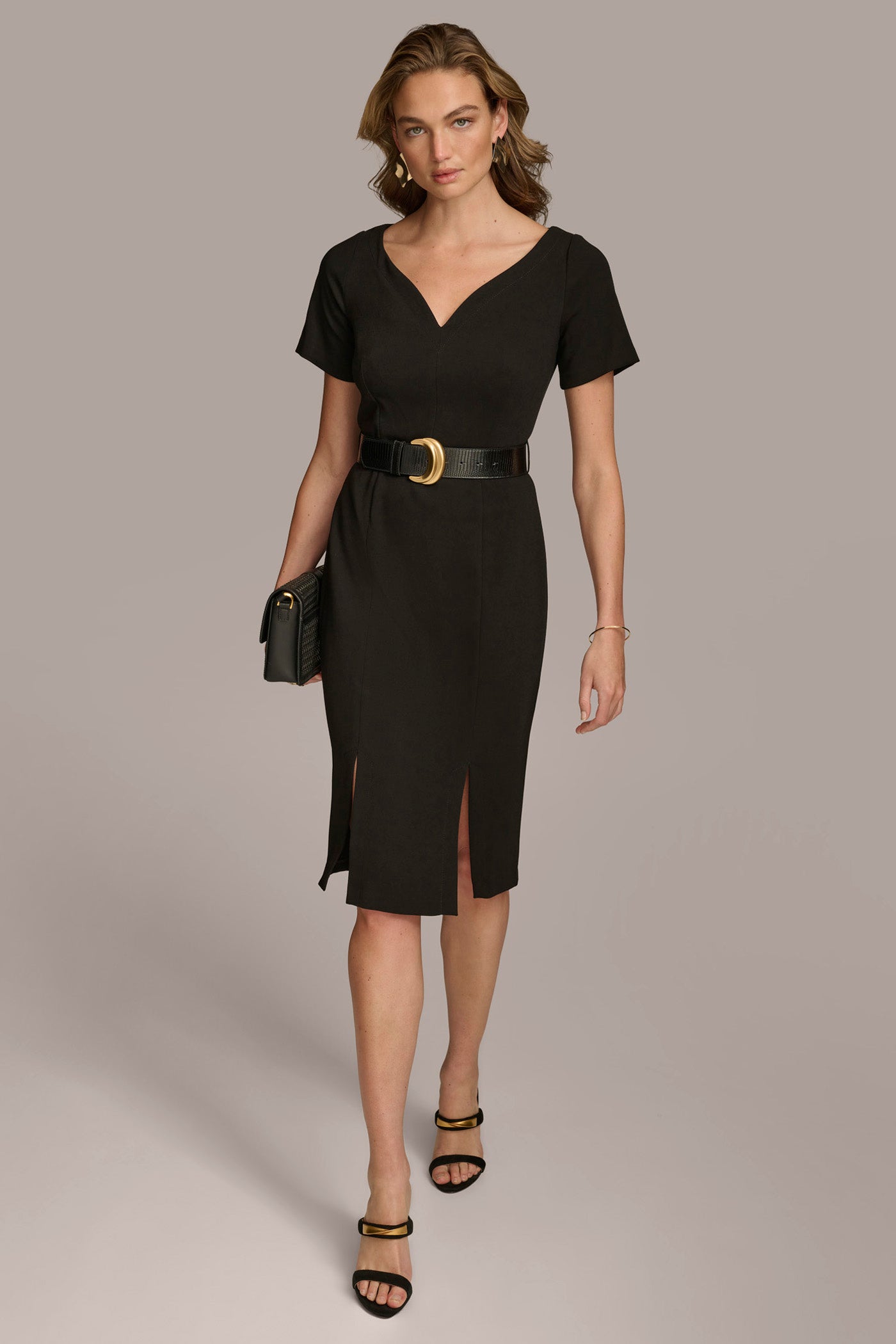 (image for) EXQUISITE CREPE V NECK WITH BELT